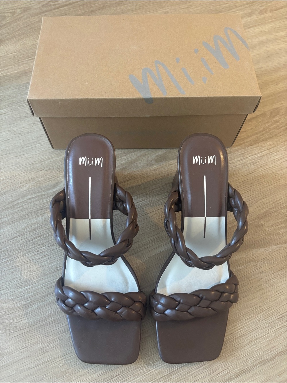 Miracle Miles Mescudi Brown Braided Block Heel Sandals - Ronin